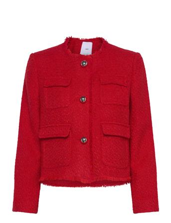 Tweed Jacket With Pockets Red Mango