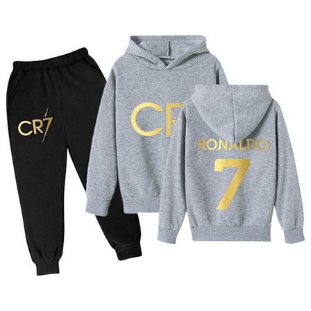 CR7 Ronaldo Lasten Pojat Rento Verryttelypuku Jalkapallopaita Hupparilla Verryttelyhousut Pullover Asu 120 120 120