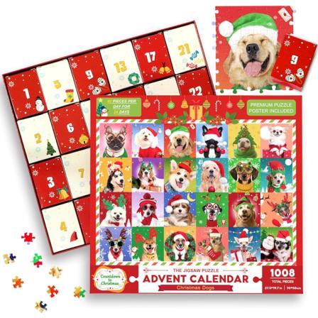 Julkalender Hund Pussel 1000 bitar 2023 Nedräkning
