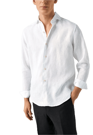 Eton Enfärgad Linneskjorta Casual Fit Skjortor Herr Vit S