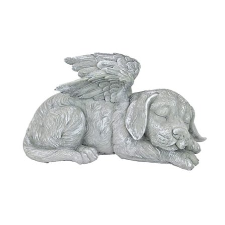 Pet Memorial Angel Dog Æresstatue Gravsten, 12*5*6cm, Polyres