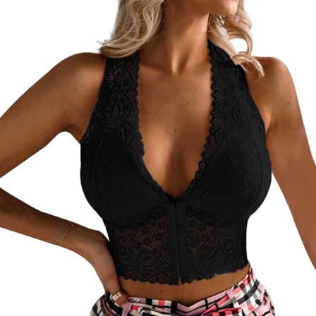 Sexig V-ringad Spetsväst För Kvinnor