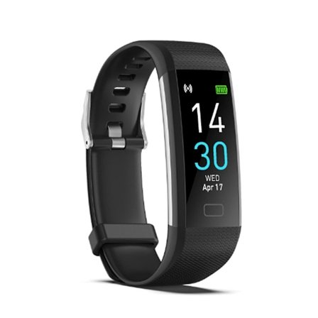 Fitness-stegräknarklocka utan Bluetooth utan app, stegräknare, sömnövervakare, kaloriräknare (svart)