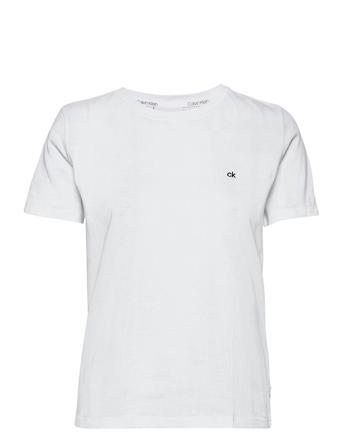 Small Ck C-Neck Top T-shirt Top Hvid Calvin Klein