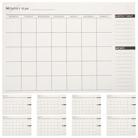 12 stk Enkel A3 Månedlig Daglig Planlegger Memo Plan med 1 stk 2023/2024 Kalender for Gjøremålslister Avtaler Studier Arbeid