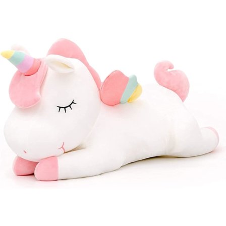 Unicorn Plysch Unicorn Plyschleksak med Regnbågsvingar Plysch Kawaii Leksak för Pojkar och Flickor (30CM/11.8Tum, Vit)
