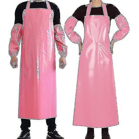 Vatten- och oljebeständigt hakförkläde Praktiskt förkläde Kemikaliebeständigt förkläde med ärmar Arbetsförkläde Ultralätt vikt [DB]