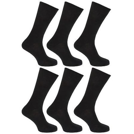 FLOSO Dame/Kvinne Enkle 100% Bomulls Sokker (Pakke med 6)