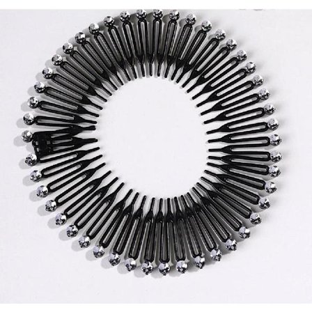 1 Svart Zic zac diadem i plast med " Diamond Cut" effekten