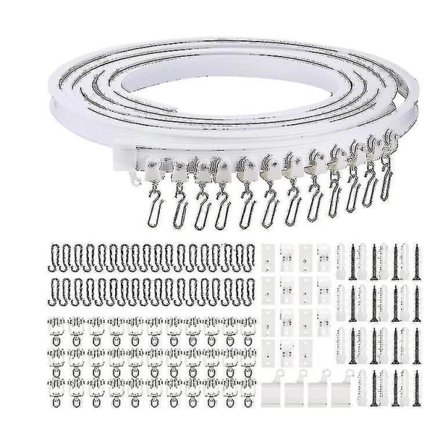 5 meter bøjelig loftmonteret gardinskinne fleksibel