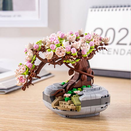 1 stk. Mini Sakura Bonsai Træ Byggesæt, Kirsebærblomst B