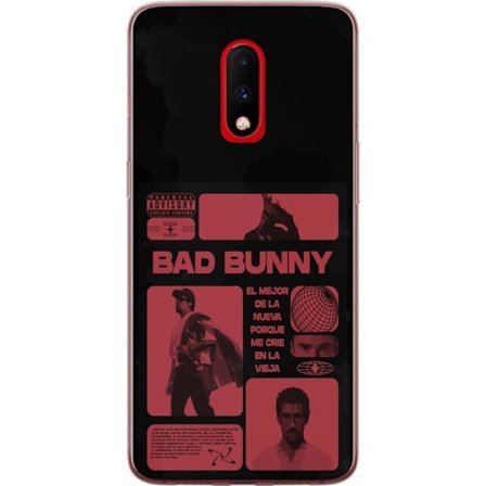 Kompatibelt Mobildeksel til OnePlus 7 Bad Bunny NFL-inspirert skjoldlogo med amerikansk fotball og stjerner