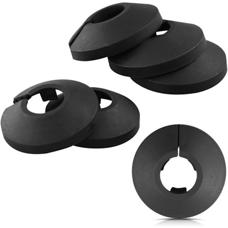 6 kappaletta muovisia patterin putken suojuksia, musta, kevyt muovinen suojus