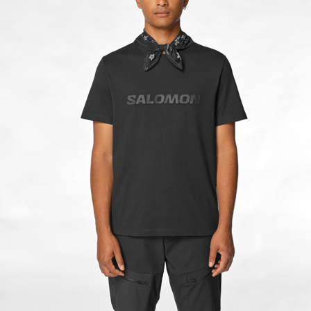 Salomon - première couche pour homme Salomon Logo Ss Tee M - Deep Black - M