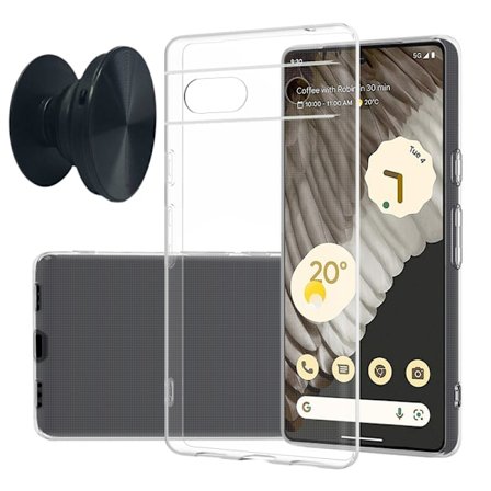 Google Pixel 7 kotelo ja sormenpidike - Suojaa ja mukavuutta - Musta