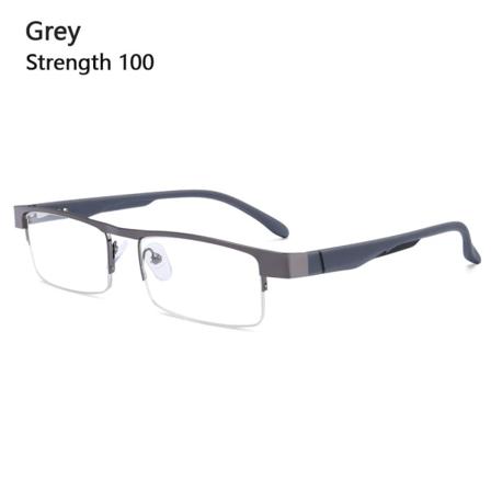 Business lesebriller Ultralight ramme GRÅ STYRKE 100 grå grey Strength 100