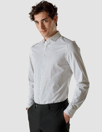 Shaping New Tomorrow - Classic Shirt - Black Stripes - Slim Fit - Male - Size XXL