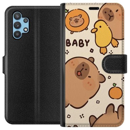 Kompatibel Tegnebogsetui til Samsung Samsung Galaxy A32 5G Kawaii Baby Kapybara
