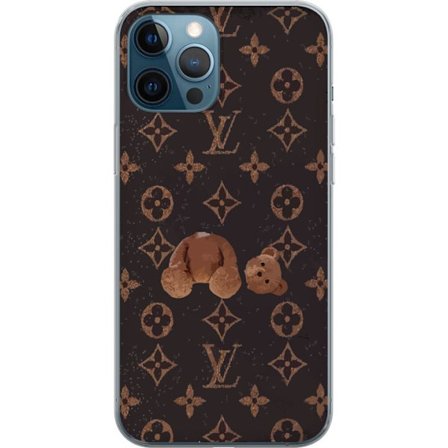 Kompatibel Mobilcover til Apple Apple iPhone 12 Pro Luksuriøst monogrammønster med knust bamse i mørk modeæstetik