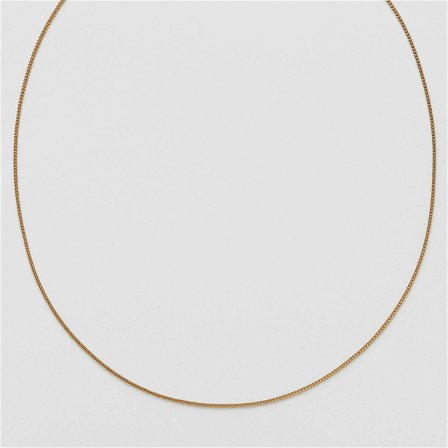 Curb Chain Halskjede 50 cm - 24K gullbelagt sterlingsølv