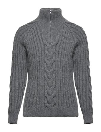 Kogneya L/S Zip Wool Pullover Knt Pullover Grå Kids Only