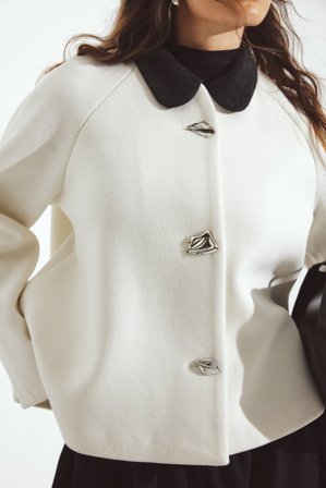 NA-KD ART - Jakke i ullblanding - Vårjakker - Hvit - EU 40