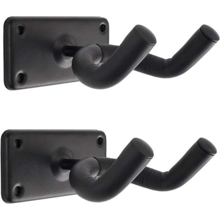 Set med 2 Gitarrväggkrokar, Svart Gitarrväggkrok Metall
