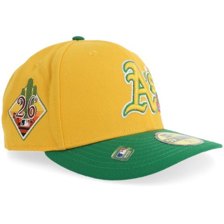 New Era - MLB Gul fitted Keps - Oakland Athletics Mesa MLB St 59FIFTY Yellow/Green Curved Fitted @ Hatstore