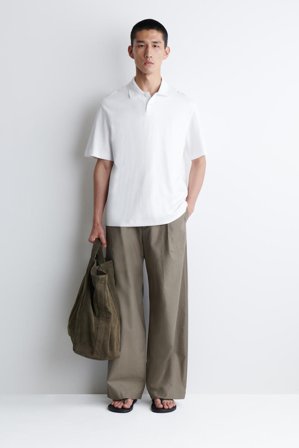 COS Men's Polo In Cotone Interlock in Blu