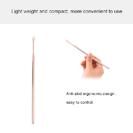 Ruostumattomasta ter ksest valmistettu korvavahapoistaja - korvakauha - korvien puhdistusty kalu - kulta