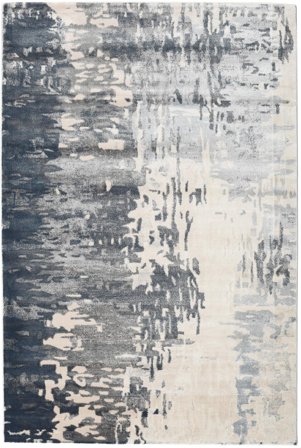Art Deco Kaskad Vloerkleed - Grijs/Crème Wit 160X230
