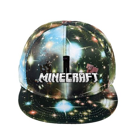 Minecraft Star Hat Enkel Mode Tecknad Män och Kvinnor Starry Sky Green ~ 3