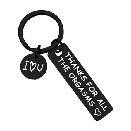 Nøkkelring i rustfritt stål Takk for alle orgasmene Par Svart Humor Gave Kjærlighet Morsom Nøkkelring Jubileumsgaver