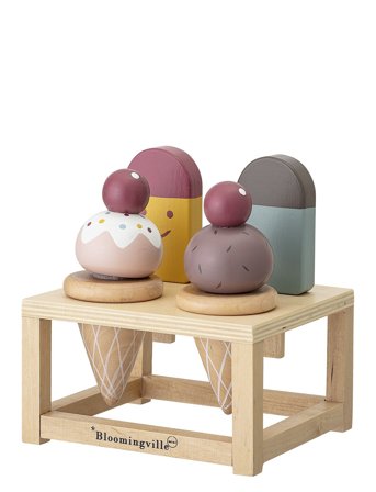 Bloomingville | Hasham Legetøjsmad, Multi Farvet, Krydsfiner Sæt Of 5 | ONE SIZE