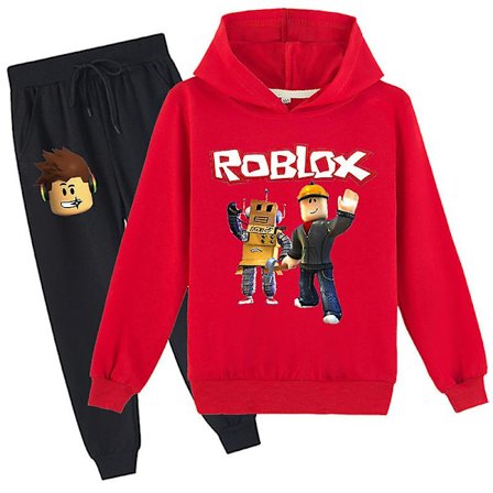 Roblox Hoodie Suit Barn Varm Hoodie Kläder Roblox Printed Hoodie Röd CNMR 120cm
