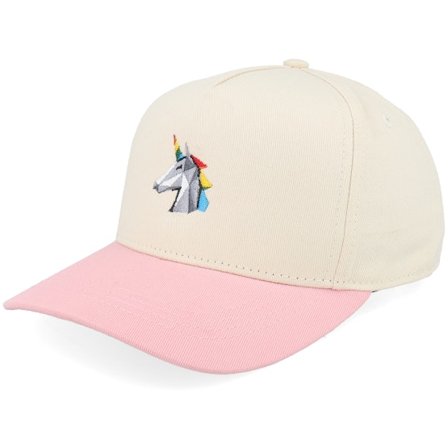 Kinder Kiddo Cap - Beige trucker Cap - Kinder Paper Unicorn Head Stone/Pink A-frame Adjustable @ Hatstore