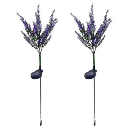 Lavendel Solar Lampa Jordkontakt Lampa Trädgård Vattentät Landskapslampa (2 förpackningar) lila