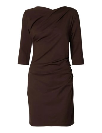 Slfira-Carolina 3/4 Short Dress Brown Selected
