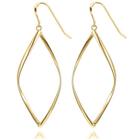 Hængende Dråbeøreringe, Krogøreringe, Guldøreringe, Hoops, Da