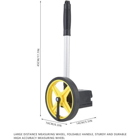 Allecto Premium - Målehjul 0 ~ 9999 m for veibyggere og arbeidere