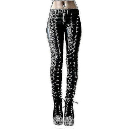 Naisten tekonahkalegginsit, goottilaiset punk-tyyliset kapeat PU-housut