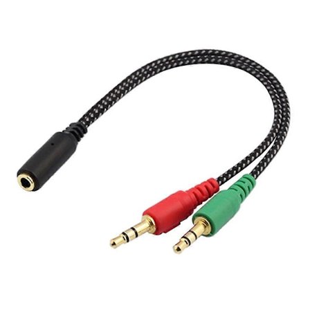 Hona till 2 Hane Headset Splitter Kabel Dator Hörlurar Mikrofon Adapter Omvandlare
