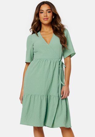 BUBBLEROOM Krystal wrap dress Green Klær