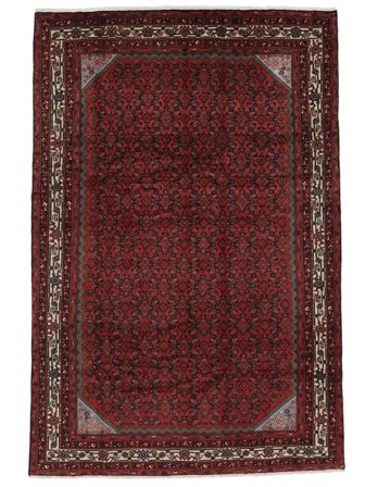 Tapis D'orient Hosseinabad 205X305 Noir/Rouge Foncé (Laine, Perse/Iran)