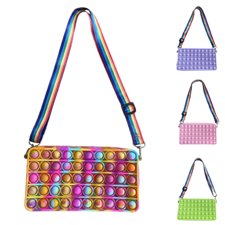 Kawaii Fidget Toys Bag Sensorisk Silikon Push Bubble Myntväska