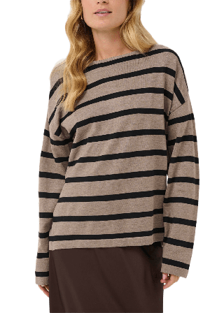 Saint Tropez NilieSZ St. Boatneck Pullover Stickat Dam Svart L