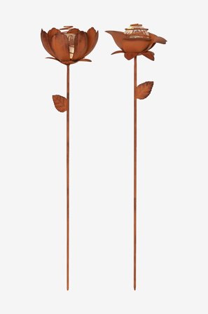 Jotex - Solcelledekorasjon Oxida Blomst 2-p Brun - Kjøp Utebelysning hos Jotex