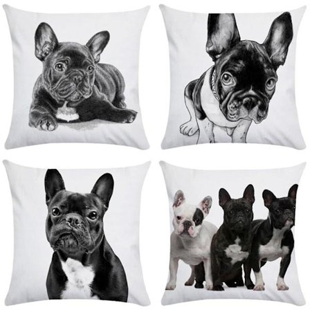 Rolig djur affisch mönster dekoration kuddfodral Bulldog hund soffa stol fyrkantig kudde 45X45 CM