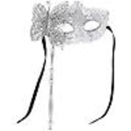 Maske med pinne til maskeradeball, festmaske, dansemaskerade, ballmaske for kvinner