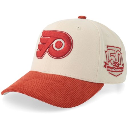 Mitchell & Ness - NHL White adjustable Czapka Z Daszkiem - Philadelphia Flyers Fall Corduroy Pro Off White/Orange Adjustable @ Hatstore